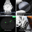 Relógio de quartzo masculino OPK Brand Steel Belt Dual Calendar 6003