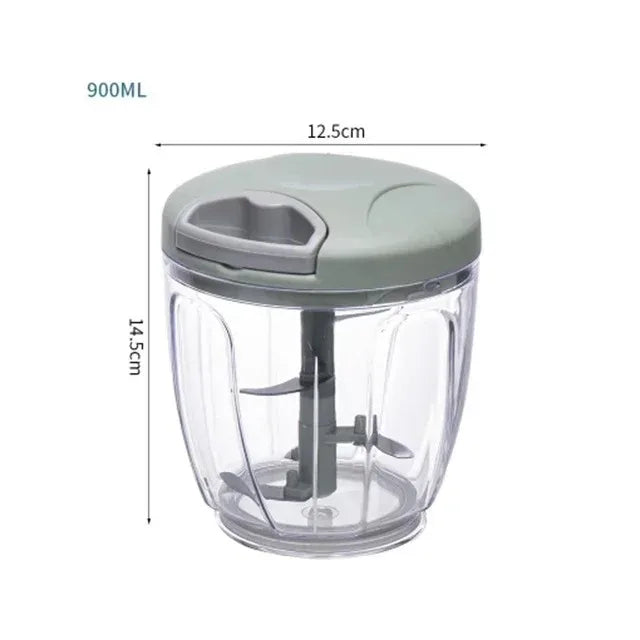 Picador de alho manual de 500/900 ml, aço inoxidável, cortador de alimentos multiuso, ferramenta de cozinha ergonômica e resistente