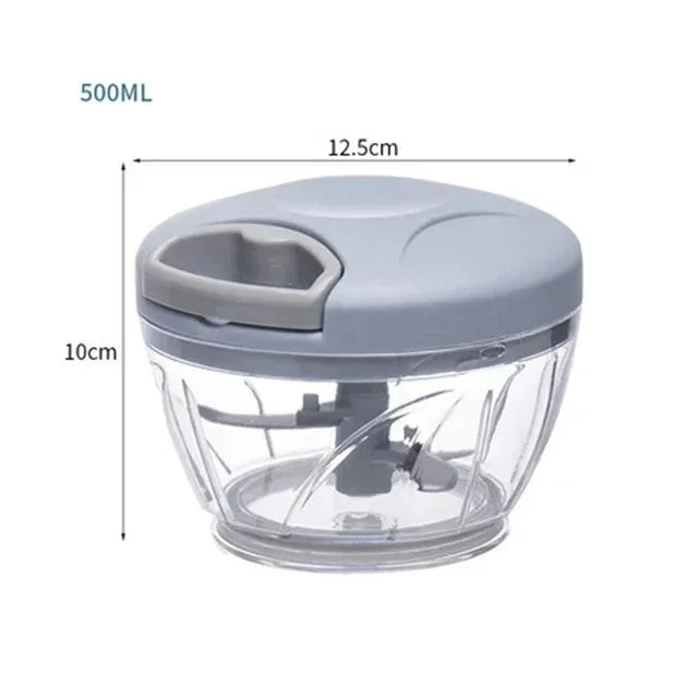Picador de alho manual de 500/900 ml, aço inoxidável, cortador de alimentos multiuso, ferramenta de cozinha ergonômica e resistente