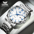 Relógio de quartzo masculino OPK Brand Steel Belt Dual Calendar 6003