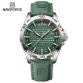 Relógio de pulso masculino esportivo e à prova d'água com pulseira de couro, relógio de quartzo da marca NAVIFORCE, relógio de pulso masculino com calendário e pulseira de couro