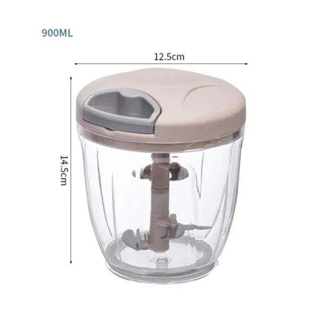 Picador de alho manual de 500/900 ml, aço inoxidável, cortador de alimentos multiuso, ferramenta de cozinha ergonômica e resistente