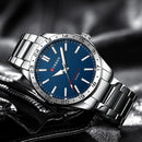 Relógios masculinos ultrafinos da moda CURREN, relógios simples de quartzo em aço inoxidável para negócios, relógio casual para homens