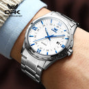 Relógio de quartzo masculino OPK Brand Steel Belt Dual Calendar 6003