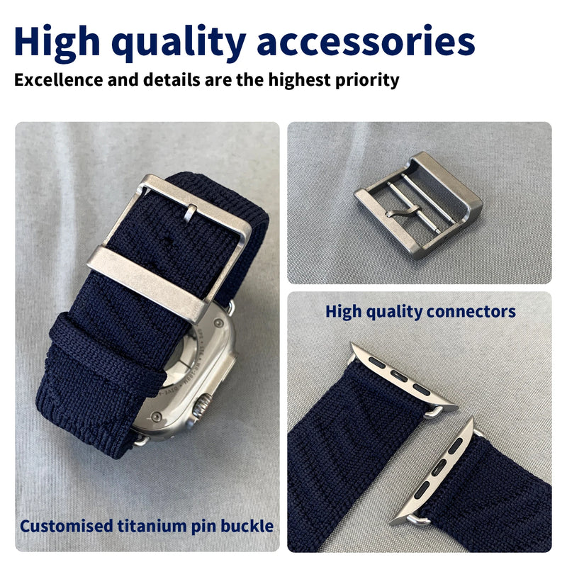 Pulseira Jincor Nova para Apple Watch H Ultra En Mer Série 10 9 8 7 Pulseira 49mm 46mm 45mm 44mm Pulseira Azul Noturna