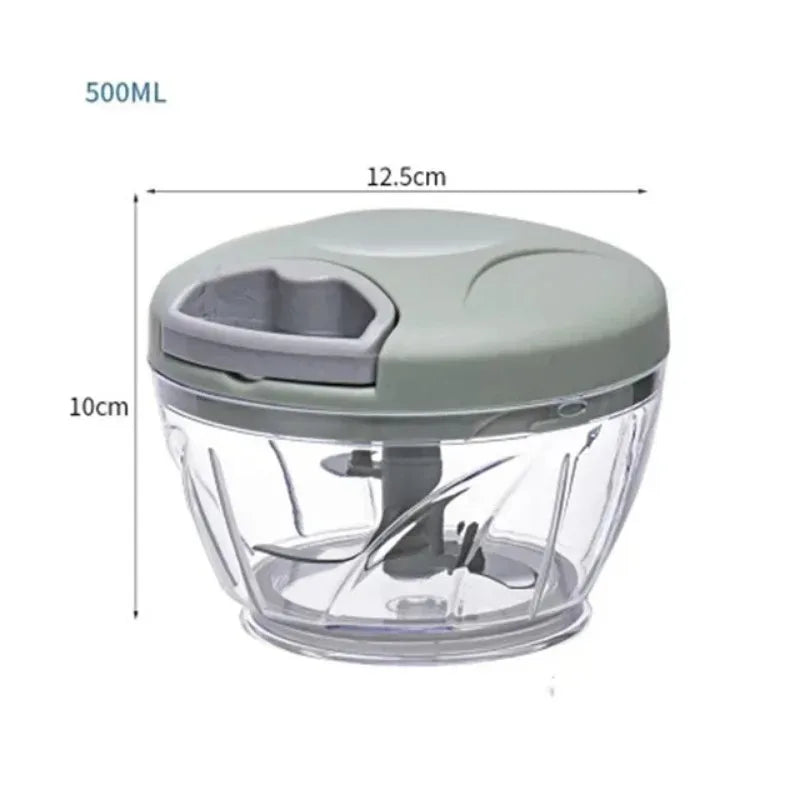 Picador de alho manual de 500/900 ml, aço inoxidável, cortador de alimentos multiuso, ferramenta de cozinha ergonômica e resistente