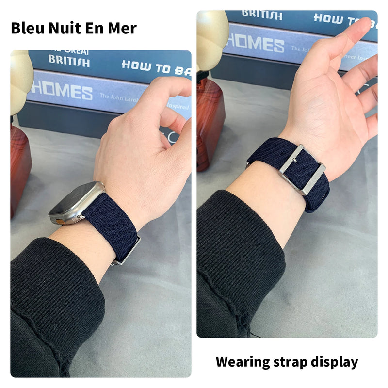 Pulseira Jincor Nova para Apple Watch H Ultra En Mer Série 10 9 8 7 Pulseira 49mm 46mm 45mm 44mm Pulseira Azul Noturna